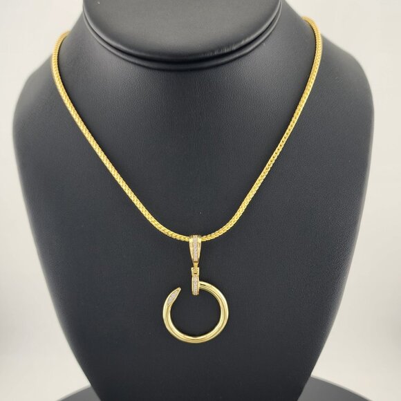 Jewelry - Brand New Sterling Silver 925 Nail Ring Necklace – Modern & Edgy Design